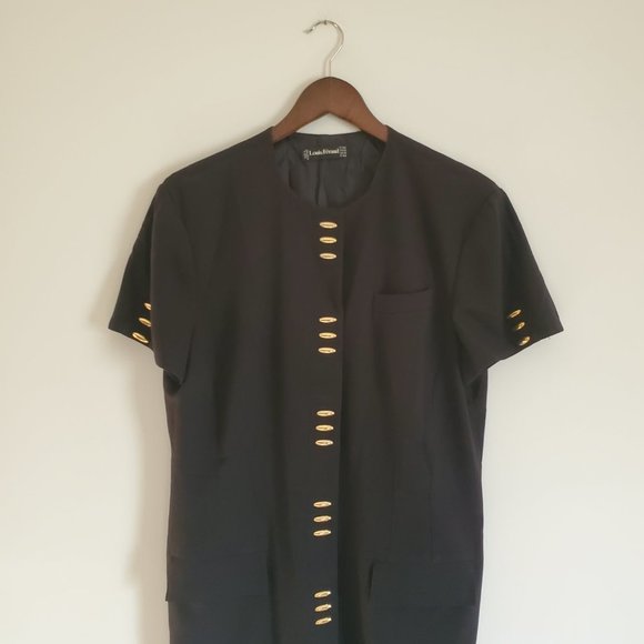 LOUIS FERAUD | Vintage Blazer Midi Dress  in Black - Picture 2 of 11